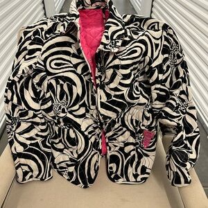 Stylish Black and White, with Pink Women's Reversible Jacket
2 looks in 1